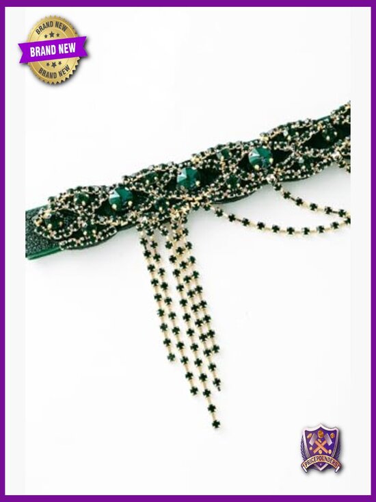 Vintage Flapper Headpiece Roaring 20s Gatsby Chain Headband Elastic One Size main image 4